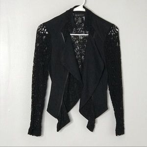 INC International Concepts Black Lace/Suede Blazer